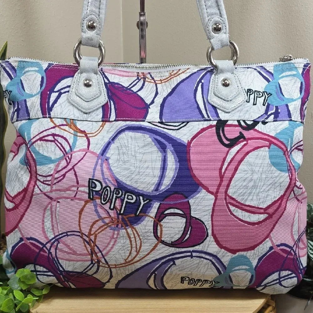 Coach Pink and Purple Graphic Tote